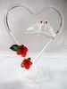 Lampwork Glass Handicrafts Wedding Decoration Gift heart with love bird