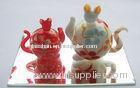 Red Glass Cat Statues Handmade Glass Animals Artist For Party Gift