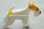 Handmade Glass Animals , White Dog For Decoration Or Gift