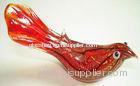 Red Craft Glass Bird Figurines , Handmade Glass Animals Home Decoration Gift