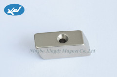 permanent magnet Neodymium magnet block with countersunk in two side is very strong magnet