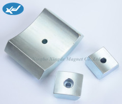 block shape with countersunk NdFeB magnets