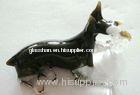 Black Glass dog sculpture 7CM , Handmade Glass Animals for home decoration