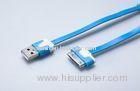 Blue TPE usb Apple Charger Cord Mini for iphone / ipod / ipad