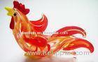 Stained Mixed Glass Rooster Figures , Handmade Glass Animal Decoration