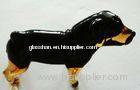 Brown Leg Black Body Dog , Handmade Small Glass Animals Figurine