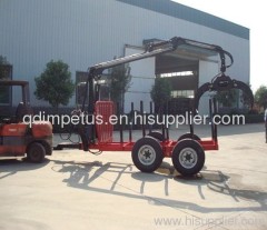 3ton log trailer with crane