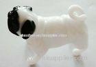 White Glass Dog For Children Gifts , Handmade Glass Animals Figurine Collectible