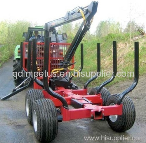 3ton log trailer with crane