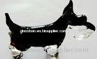 Art Decorative Glass Dog Black , Handmade Animals Figurines