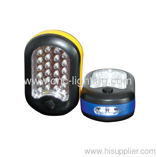 24+3 LEDs plastic working light LED torch