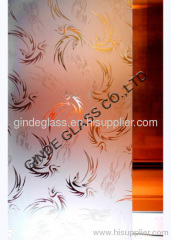 acid etched glass / golden phoniex