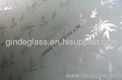 figure acid etched glass emusification glass/bamboo