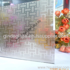 light acid etched glass /bamboo mat