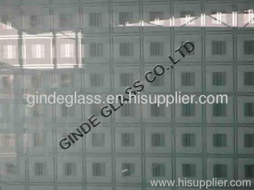 light acid etched glass/golden room