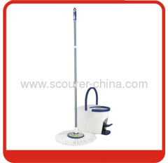 Eco-Friendly Foldable Tornado mop with blue and white color