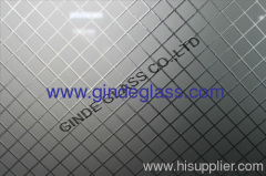 deep acid etched glass/net court