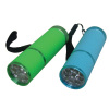 Aluminium Shockproof and water resistant LED flashlight with 9leds