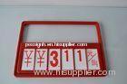 Red Supermarket Plastic Price Sign Board , Price Display Holders