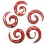 Colored spiral 4 Gauge Glass tragus Piercing Jewelry , handcrafted Gift