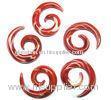 Colored spiral 4 Gauge Glass tragus Piercing Jewelry , handcrafted Gift