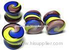 Handmade plug gauges Lampwork Glass Piercing Jewelry 6 G In nose studs