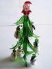 Colored Glass Christmas Tree With Santa Claus , Handmade Ornaments Gifts