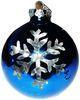Hand Blown Christmas Ball With Snowflake , Handmade Glass Christmas Ornaments