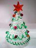 Transparent Glass Christmas Trees , Green Painted Decoration Handmade Ornaments