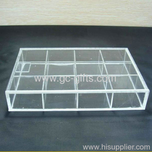 Clear acrylic storage custom box with dividers