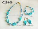 Irregular Pyrex Glass Bead Necklaces Bracelet And Earring Sets For Wedding