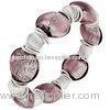 Tinsel Silver Fashion Glass Bead Bracelet , Eco Zinc Electroplating