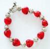 Art Glass Bead Bracelet jewelry heart with concentric buckle For Women