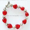 Art Glass Bead Bracelet jewelry heart with concentric buckle For Women