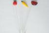 Colorful Fruit Eco Glass Swizzle Sticks , Glass Cocktail Stirrers For Bar