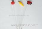 Colorful Fruit Eco Glass Swizzle Sticks , Glass Cocktail Stirrers For Bar