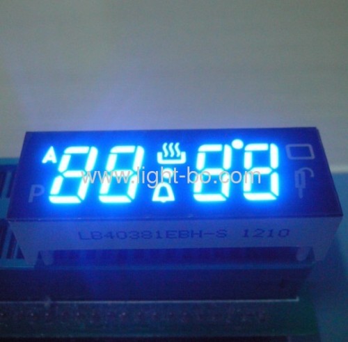 Ultra brilhante azul de quatro dígitos 0,38 "comum catodo de sete segmentos levou exibe para forno, 120C temperatura de funcionamento