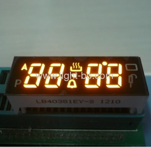 Design personalizado de 4 dígitos 0.38 "cátodo comum branco puro LED de sete segmentos displays numéricos para o controle de forno