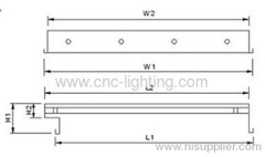 T8 Fluorescent Light Fixture with Grille, Grid & Reflector