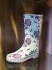 White And Printing Autumn Rubber Printed Rain Boots Comfortable OEM