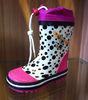 Purple Edge Half Children Rubber Printed Rain Boots Cute Dots