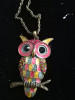multi-color charm owl necklace
