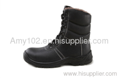 Leather safety working shoes / black genuine leather safety shoes S3
