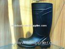 Customized Black Knee PU Boots With Mutispandex Lining Size 45