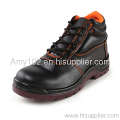 embossed leather safety shoe / black leather safety shoes for Industrial/Construction