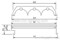 recessed,embeded,parabolic reflector T8 louvre fitting