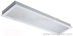fluorescent lighting fixture with prismastic diffuser