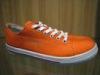 Orange Men PU Canvas Safety Shoes Under Ankle For Gardenning