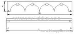 parabolic reflector T8 louver fitting