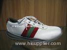 Red Stripe White Safety Toe Work Shoes Lace For Construction